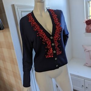 J. Crew Embellished Cardigan, L